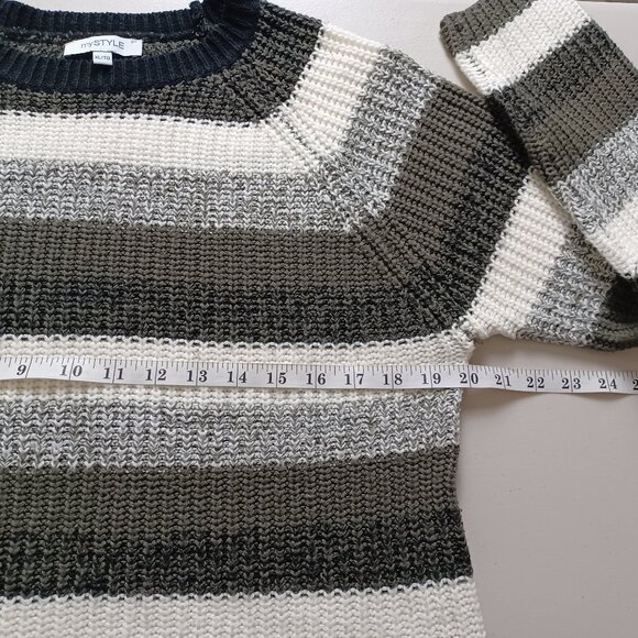 My Style Striped Hi-low Sweater - Picture 11 of 15